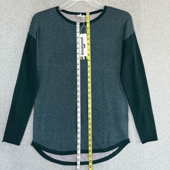 Smartwool Shadow Pine Colorblock Sweater Womens XS Mist Twilight Blue Marled - Picture 10 of 15